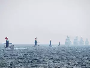 Indian Navy Ships Sail Through South China Sea with 4-Nation Flotilla