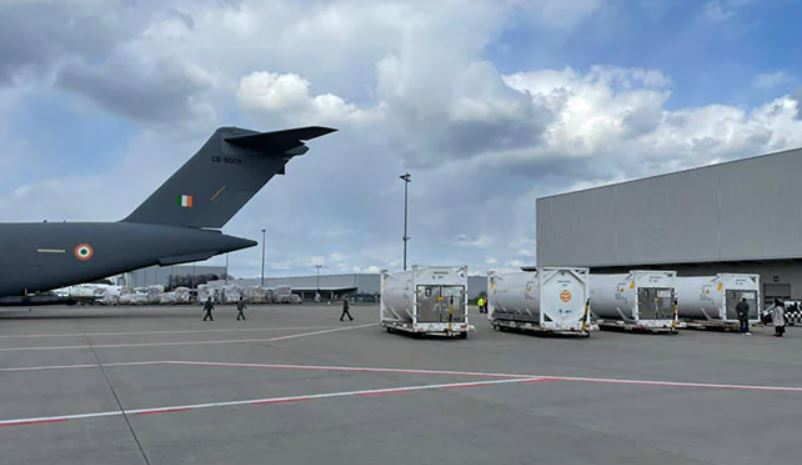 Indian Air Force Airlifts Oxygen Containers From Germany, UK