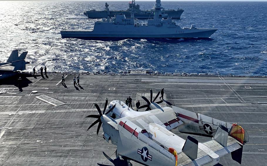 Russian Ships Watch As US Carrier Group Operates With NATO Allies In Mediterranean