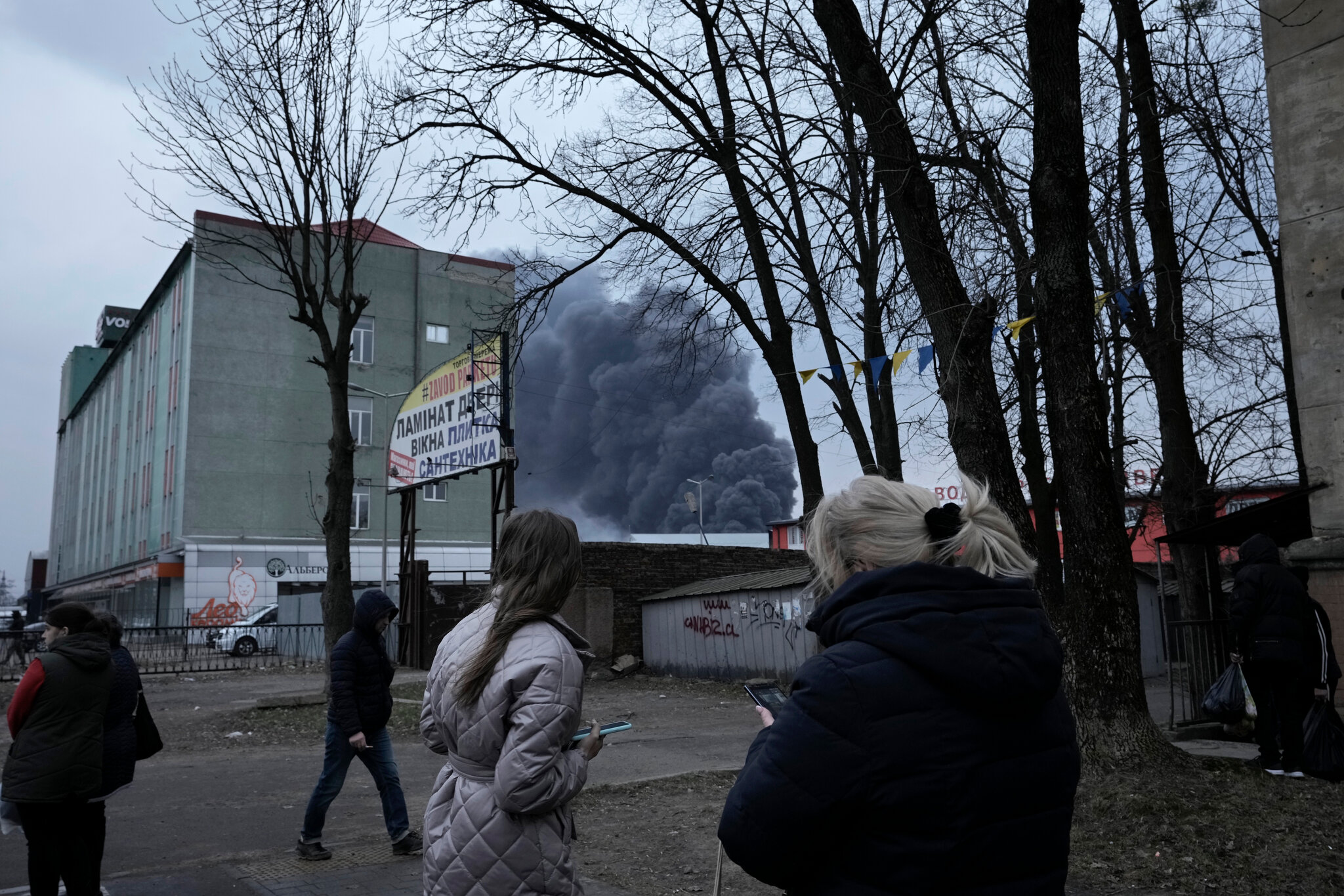 Missiles Hit Targets In Lviv, 50 Miles From The Polish Border.