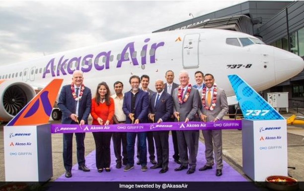 Akasa Air Receives First Of Its 72 Aircraft from Boeing