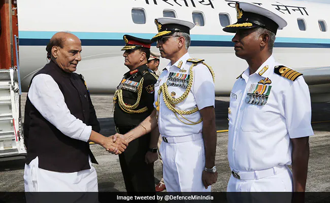 Defence Minister Visits Naval Air Station INS Baaz In Andamans