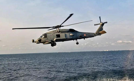 In A First, Navy’s MH-60R Chopper Lands On India-Made Destroyer INS Kolkata