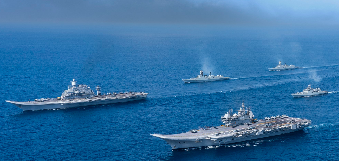 Twin Carrier Battle Group Exercise Projects India’s  Maritime Might