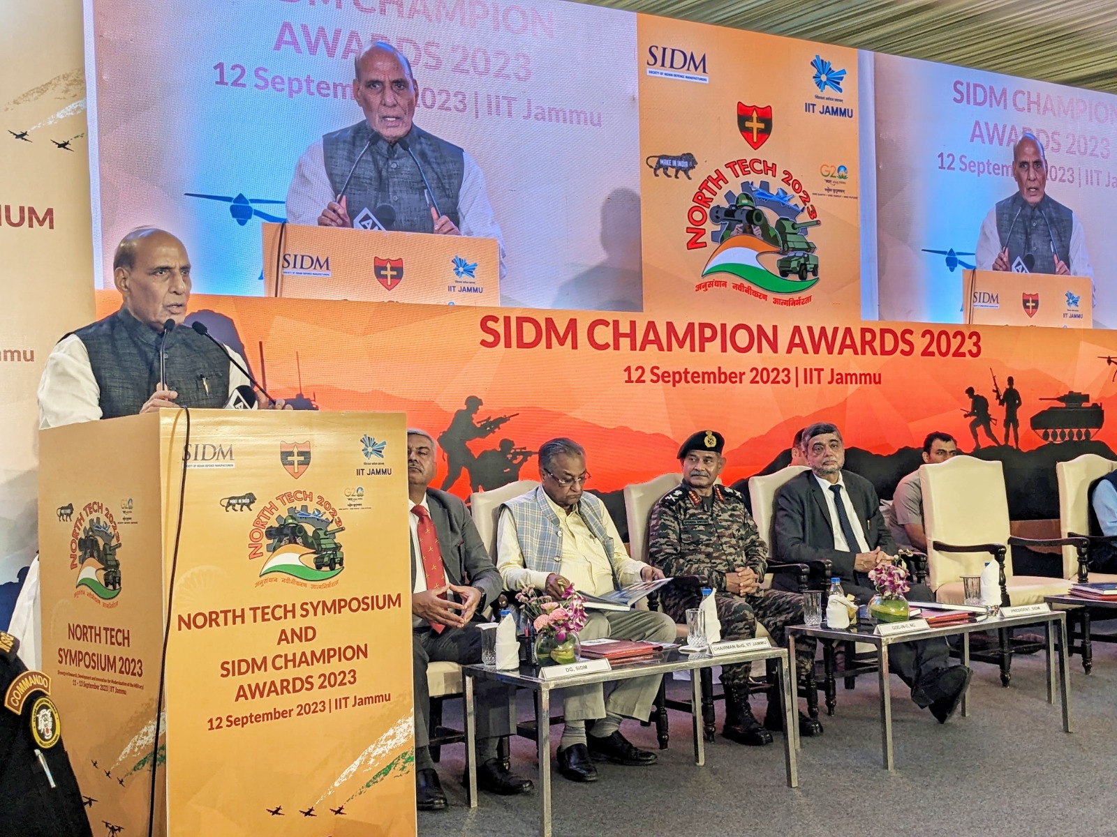 Defence Minister  Rajnath Singh Unveils KSSL’s ECARS at North Tech Symposium