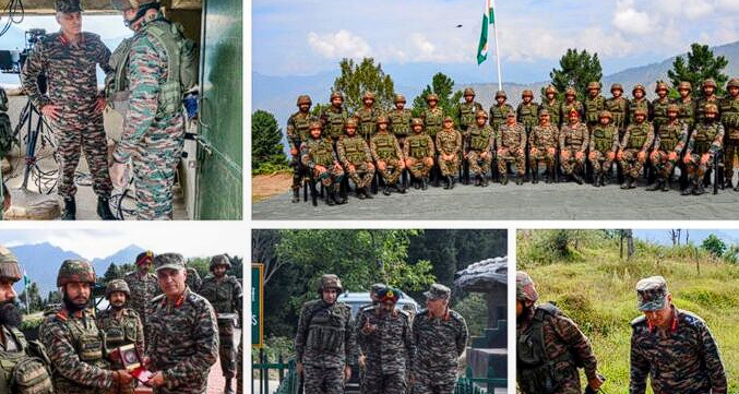 Lt Gen Rajiv Ghai Visits Forward Areas Near LoC