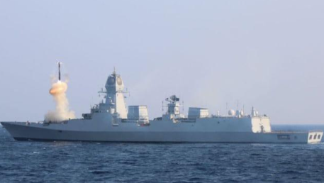 Indian Navy's Missile Destroyer Imphal Achieves Bulls Eye In Maiden BrahMos Firing, Showcasing Growing Aatmanirbhar Bharat's Naval Strength