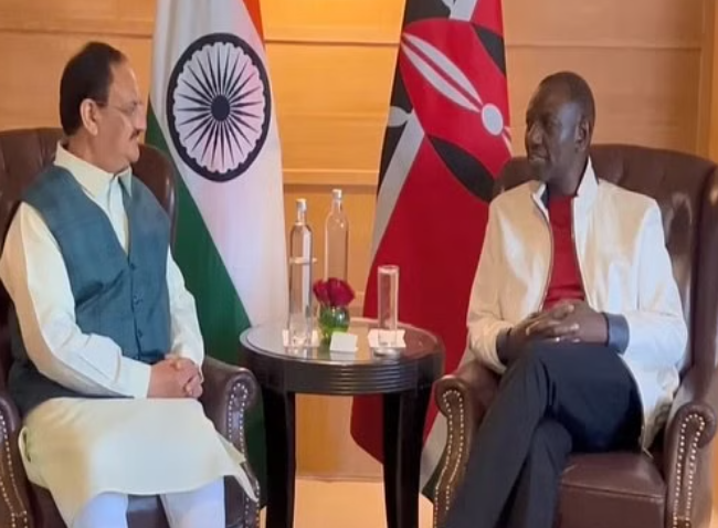 BJP National President JP Nadda Meets Kenyan President William Samoei Ruto In New Delhi