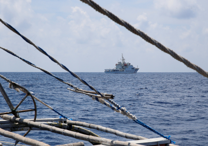 Chinese Coast Guard Monitors Philippine Boats In Disputed Shoal