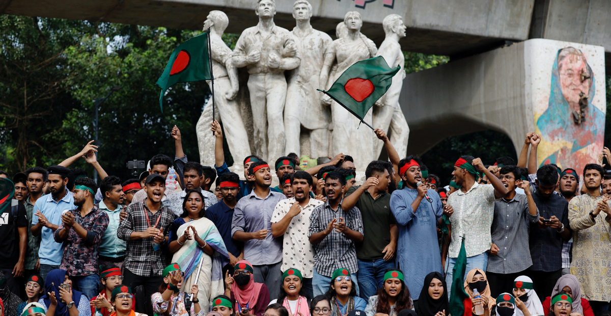 Students Rally On Bangladesh Streets To Mark One Month Since Hasina's Fall