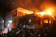 Protesters Burn Sheikh Hasina's Father's House