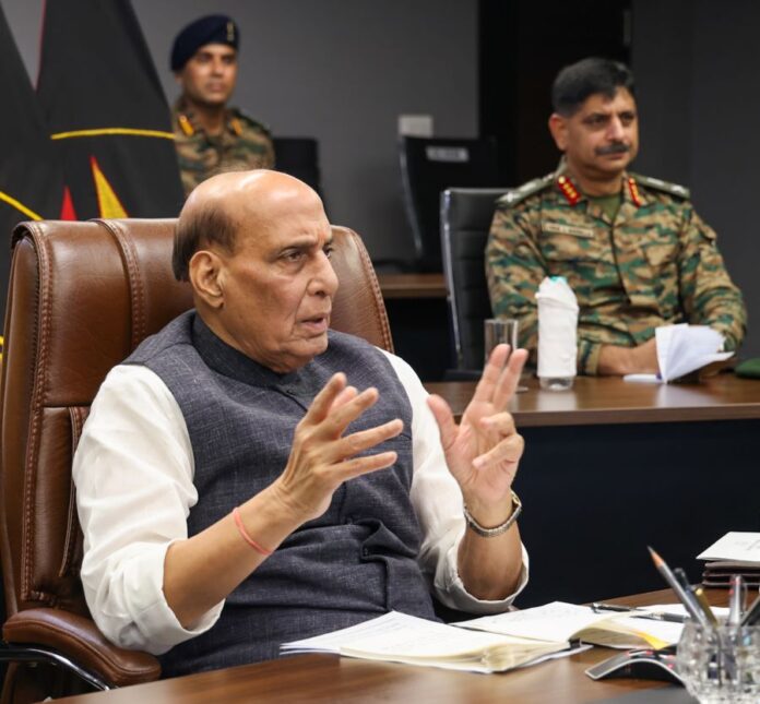 Rajnath Singh addressing army commanders